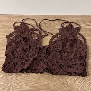 Brown Lace Bralette by free people